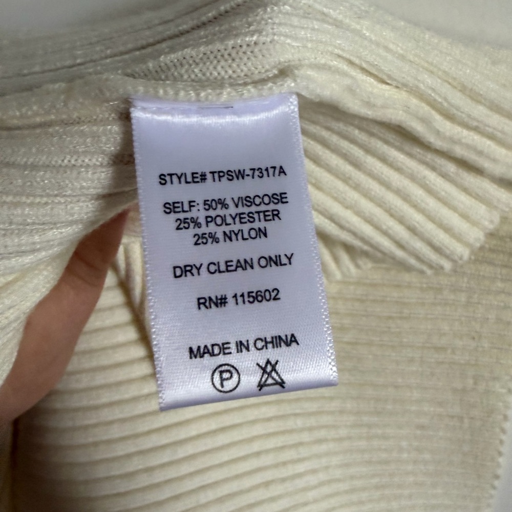 Skylar + Madison Ivory Knit Ribbed Slit Midi Skirt size Small EUC - Picture 5 of 5